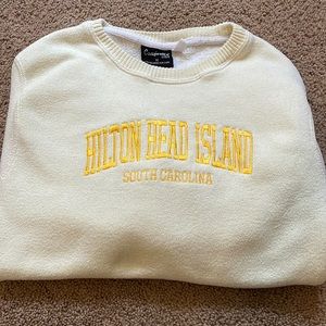 Light yellow Hilton Head crew neck sweatshirt